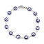 Image de Bracelets en 304 Acier Inoxydable Argent Mat Bleu Foncé Mauvais Œil Émail 20.3cm long, 1 Pièce