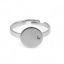Immagine di Acciaio Inossidabile Aperto Regolabile Anello Può incollare Tono Argento Tondo (Adatto 10mm) 17.3mm (taglia di US: 7), 5 Pz