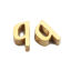 Picture of 304 Stainless Steel Spacer Beads Lowercase Letter Gold Plated " q " 9mm( 3/8") x 5mm( 2/8"), Hole: Approx 2.4mm, 1 Piece