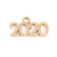 Immagine di 304 Acciaio Inossidabile Anno Charms Numero Oro Placcato Messaggio " 2020 " 20mm x 11mm, 1 Pz