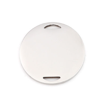 304 Нержавеющая Сталь Коннекторы Круглые Серебряный Тон Пустой Стемпинг Метки 20мм диаметр, 1 ШТ