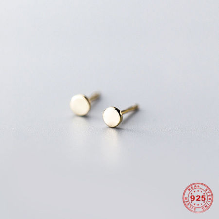 Sterling Ear Post Stud Earrings Round