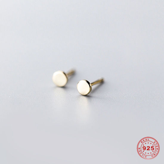 Picture of Sterling Ear Post Stud Earrings Round
