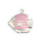 Immagine di 304 Acciaio Inossidabile Gioielli Oceanici Charms Pesci tropicali Tono Argento Rosa Smalto 18mm x 17mm, 10 Pz