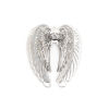Picture of Brass Filigree Stamping Pendants Silver Tone Wing Clear Rhinestone 32mm x 28mm, 5 PCs