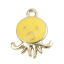 Picture of Zinc Based Alloy Ocean Jewelry Charms Octopus Gold Plated Yellow Enamel 22mm x 17mm, 10 PCs