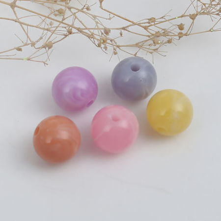 Acrylic Beads Round At Random Ink Spot
