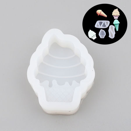 Silicona Molde Helado Blanco 6.7cm x 5cm, 2 Unidades
