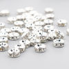Picture of Zinc Based Alloy Glass Spacer Rondelle Beads Round Clear Rhinestone
