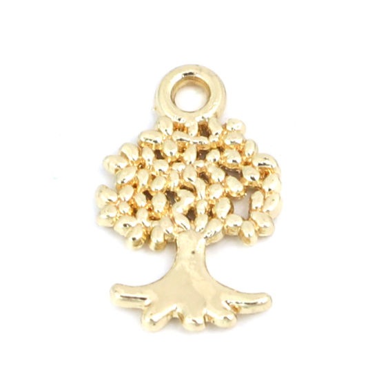 Picture of Zinc Based Alloy Charms Tree Gold Plated 13mm x 8mm, 20 PCs