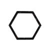 Picture of Acrylic Connectors Hexagon Black Sequins 34mm x 30mm, 10 PCs