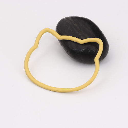 Picture of Zinc Based Alloy Connectors Cat Animal Yellow 58mm x 45mm, 5 PCs