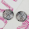 Picture of Glass Dome Seals Cabochon Round Flatback Light Brown Crack Pattern 20mm( 6/8") Dia, 30 PCs