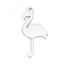 Bild von 201 Edelstahl Haustier Silhouette Charms Flamingo Silberfarbe 26mm x 12mm, 3 Stück