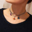 Imagen de Collar Gargantilla Tono de Plata Multicolor Anillo Mariposa 35cm longitud, 1 Unidad