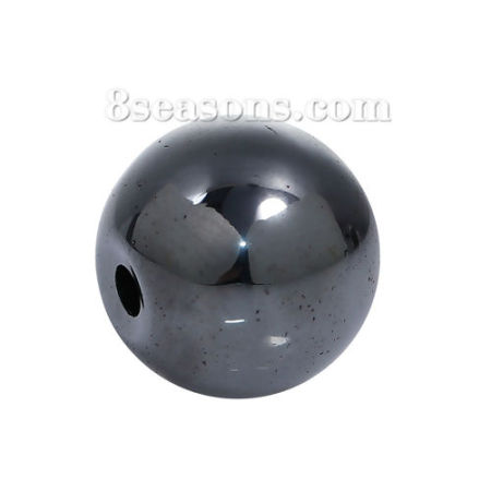Bild von Edelstahl Zwischenperlen Spacer Perlen Rund Metallgrau ca. 8mm D., Loch:ca. 1.6mm, 1 Stück