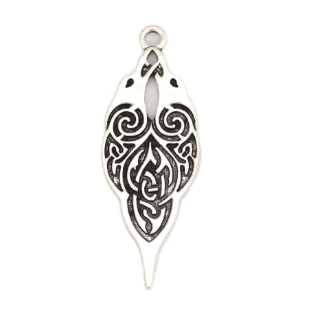 Zinc Based Alloy Celtic Knot Pendants Feather Hollow