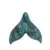 Picture of Resin Charms Fishtail Carved Pattern Green Blue 20mm x 19mm, 20 PCs