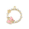 Picture of Zinc Based Alloy Insect Charms Circle Ring Butterfly Clear Rhinestone