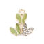 Picture of Zinc Based Alloy Insect Charms Butterfly Animal Gold Plated Green Clear Rhinestone 18mm x 16mm, 5 PCs