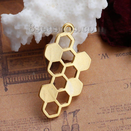 Zinc Based Alloy Pendants Honeycomb Hollow