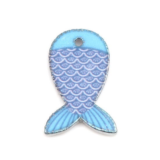 Picture of Zinc Based Alloy Ocean Jewelry Charms Fish Animal Enamel