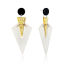 Picture of Acrylic Earrings White Geometric 30mm x 13mm, 1 Pair