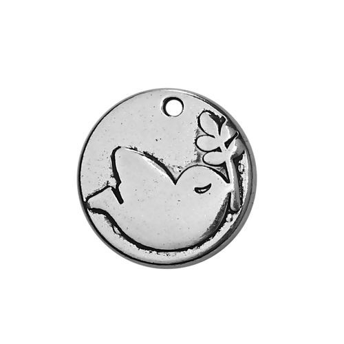 Picture of Zinc Based Alloy Charms Round Mother Bird