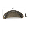 Picture of Iron Based Alloy Drawer Handles Pulls Knobs Cabinet Furniture Hardware Half Round 8x3.7cm 1.4x0.6cm, 1 Set