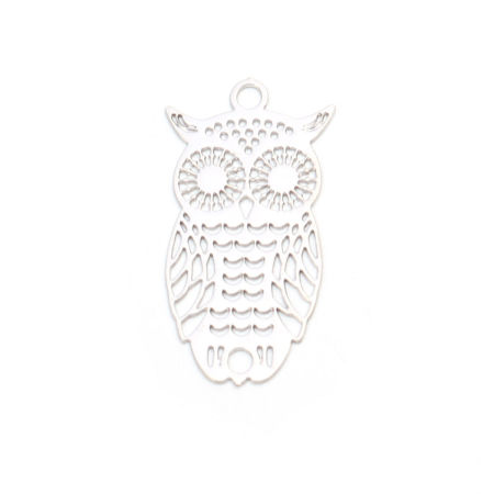 Brass Charms Owl Animal Filigree Stamping