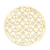 Picture of Iron Based Alloy Filigree Stamping Connectors Round Gold Plated Flower 20mm Dia, 10 PCs