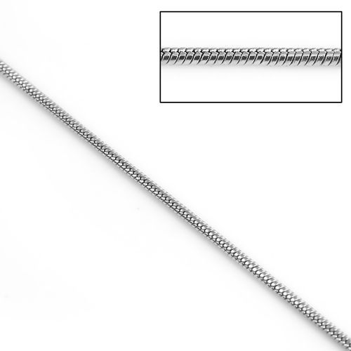 Bild von Messing Schlangenkette Kette Zubehör Silberfarbe 1.2mm, 5 Meter                                                                                                                                                                                               