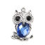 Picture of Zinc Based Alloy & Glass Halloween Pendants Silver Tone Multicolor Owl Animal 30mm x 20mm