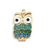 Picture of Zinc Based Alloy Charms Owl Animal Multicolor Rhinestone Enamel