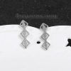 Imagen de Escalador del Oído Pendiente Tono de Plata Diamond Hueco 25mm x 7mm, Post/ Wire Size: (21 gauge), 5 Pares