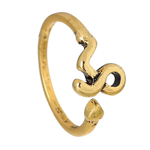 Изображение Цинковый СплавНовая мода Регулируемый Кольца В форме 8 Античное Золото Регулируемый 15.1мм US, 1 ШТ