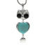 Bild von Schmuck Halskette Eule Tier Silberfarbe Transparent Strass 65.5cm lang 1 Stück