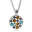 Image de Collier Argent Mat à Strass Coloré 65cm long, 1 Pièce