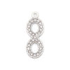 Picture of 304 Stainless Steel Charms Infinity Symbol Silver Tone Clear Rhinestone 26mm x 10mm, 2 PCs