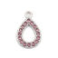 Imagen de 304 Acero Inoxidable Colgantes Charms Gota Tono de Plata Lila Rhinestone 18mm x 12mm, 2 Unidades