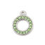 Immagine di 304 Acciaio Inossidabile Charms Anello Tono Argento Verde Strass 16mm x 13mm, 2 Pz