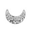 Picture of Zinc Based Alloy Chandelier Connectors Half Moon Silver Tone 19mm x 13mm, 30 PCs