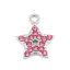 Immagine di 304 Acciaio Inossidabile Charms Stella a Cinque Punte Tono Argento Roso Strass 15mm x 12mm, 2 Pz