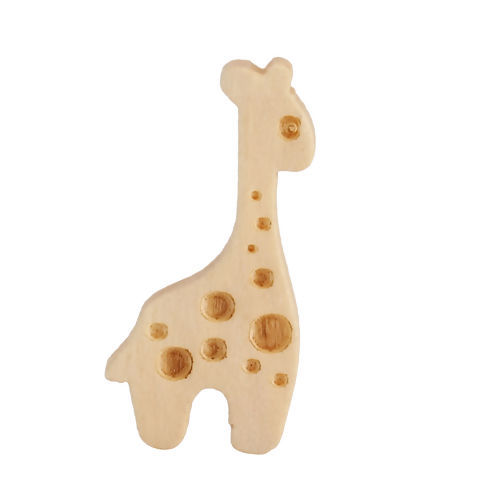 Bild von Holz Cabochons Embellishments Cabochons Scrapbooking Giraffe Naturfarben 25mm x 12mm , 50 Stück