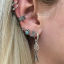 Picture of Ear Cuffs Clip Wrap Earrings Set Antique Silver Color Pentagram Star Leaf 4.8cm(1 7/8") long - 0.6cm( 2/8") long, 1 Set (7 PCs/Set)