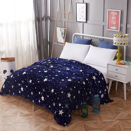 Bild von Polyester Decke Dunkelblau Galaxie Universum Muster 200cm x 120cm, 1 Blatt
