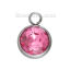 Immagine di 304 Acciaio Inossidabile Luglio Pietre Nascita Charms Tondo Tono Argento Rosso Prugna Strass Sfaccettato 14mm x 10mm , 1 Pz