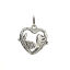 Bild von Kupfer Anhänger Wusch Box & Engelsrufer Herz Antiksilber Transparent Strass Zum Öffnen (Für 18mm Perlen) 41mm x 32mm, 1 Stück