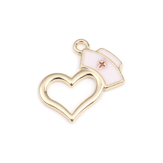 Picture of Zinc Based Alloy Charms Hat Heart Enamel