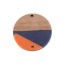 Image de Connecteurs en Résine & Bois Rond Multicolore 28mm Dia, 2 Pcs